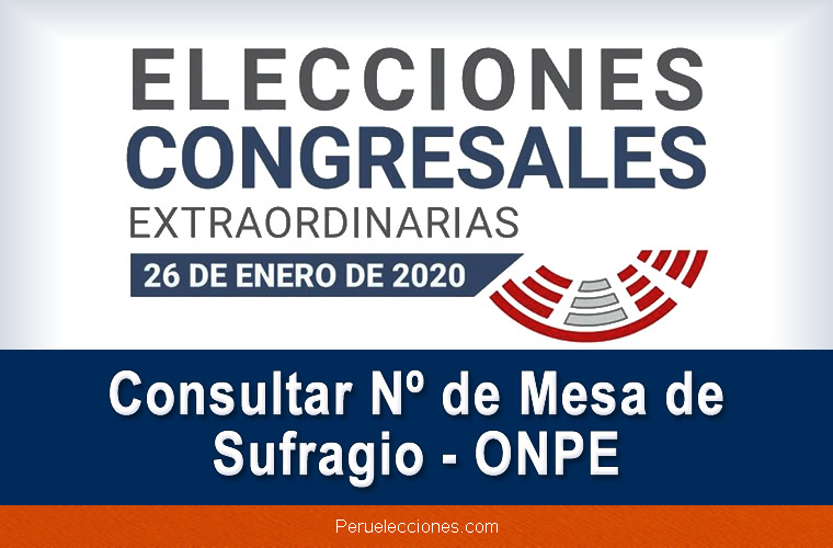 Consultar Nº de Mesa de Sufragio ONPE - Elecciones 2020
