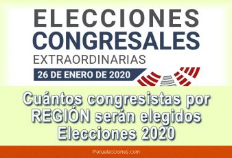 Cuántos congresistas por REGIÓN serán elegidos Elecciones 2020