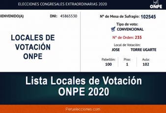 Lista Locales de Votación ONPE 2020