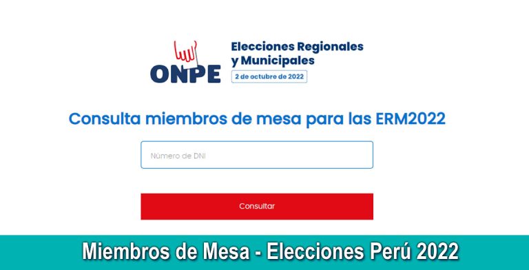 Miembros De Mesa Elecciones 2022 Onpe Elecciones Generales Domingo 2 Octubre 2022 1363